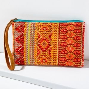 Handmade Hand Beaded Clutch - Ethnic Navajo Aztec Inspired Design - Faux Leather